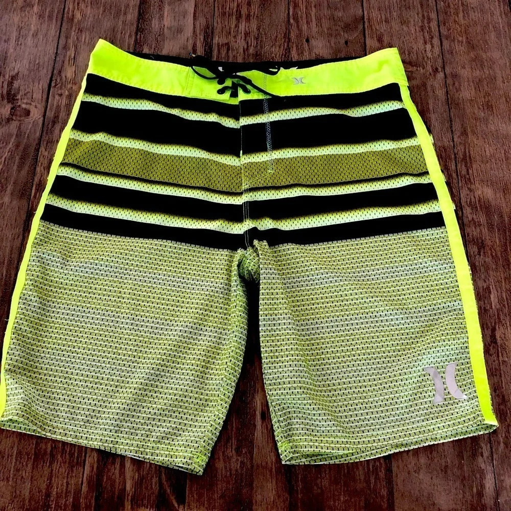 Hurley‎ Phantom Neon Green Stretch Board Shorts 34